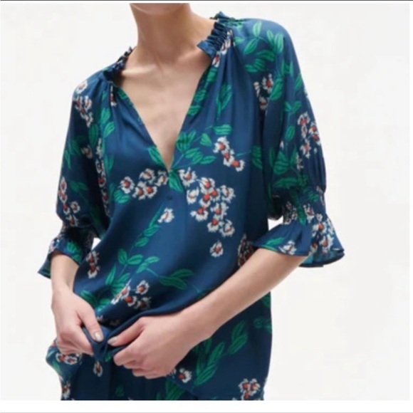 Figue Tops - Figue Halima Navy floral blouse- Size small